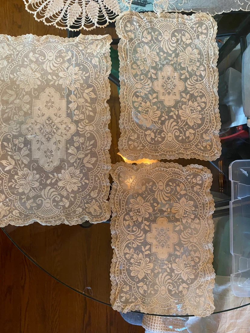 Victorian Lace Doilies for vanity table - Set of 3