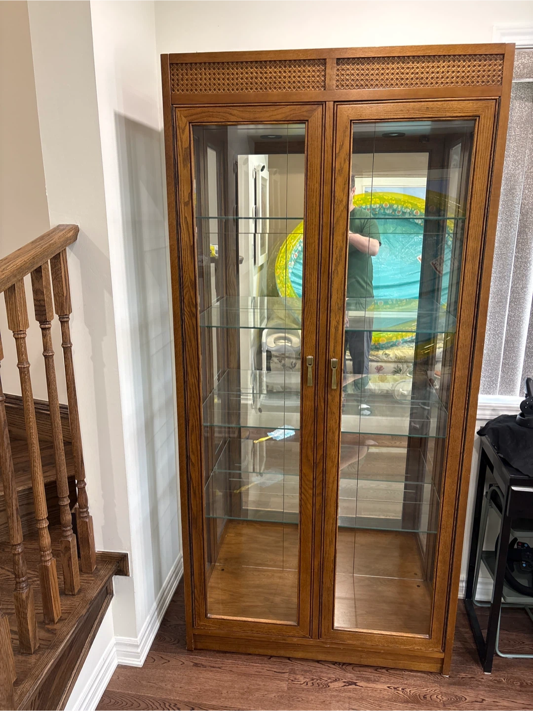 Wooden Display Cabinet with Glass Doors
