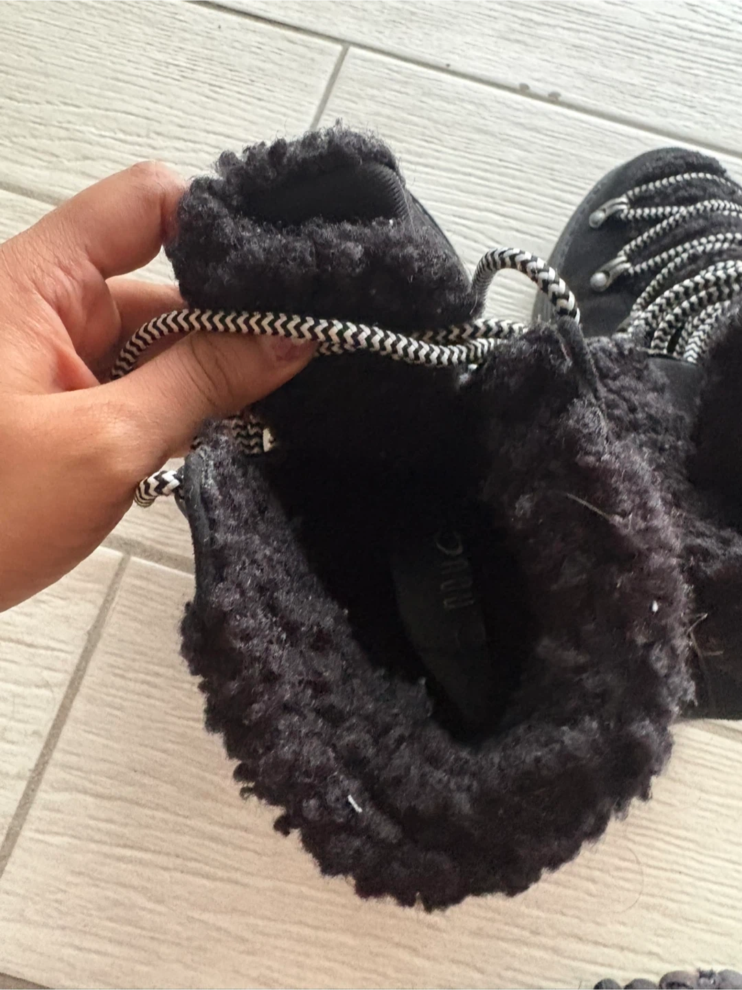 Black Suede Lace-Up Winter Boots