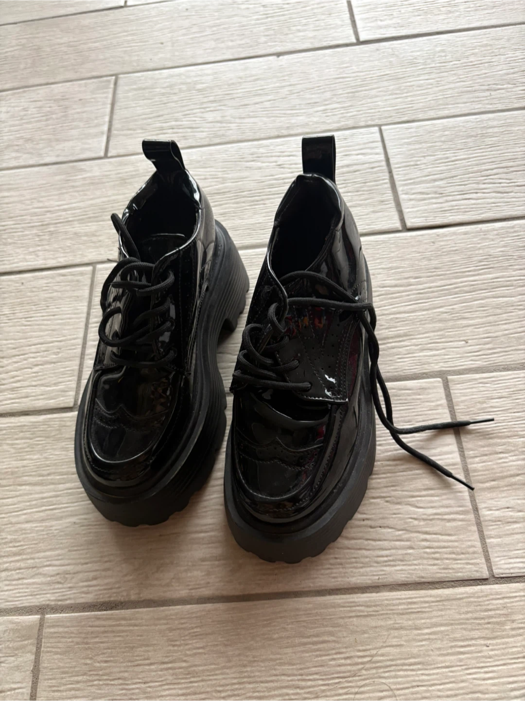 Black Patent Platform Shoes - photo 2