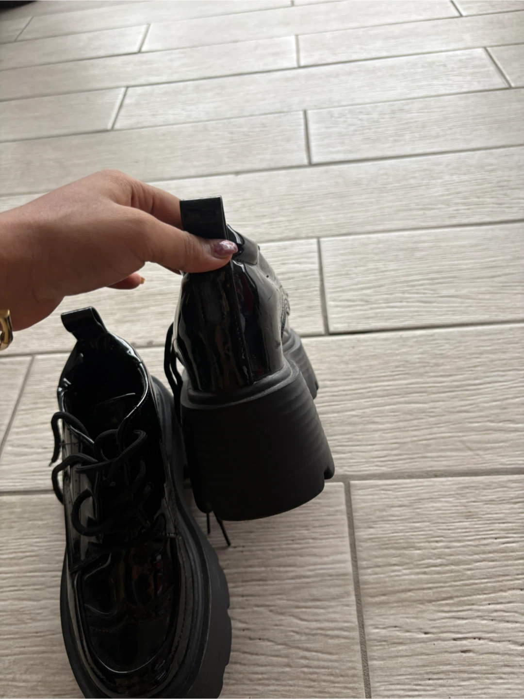 Black Patent Platform Shoes - photo 3