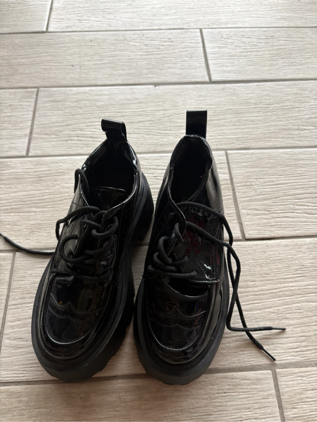 Black Patent Platform Shoes - photo 4