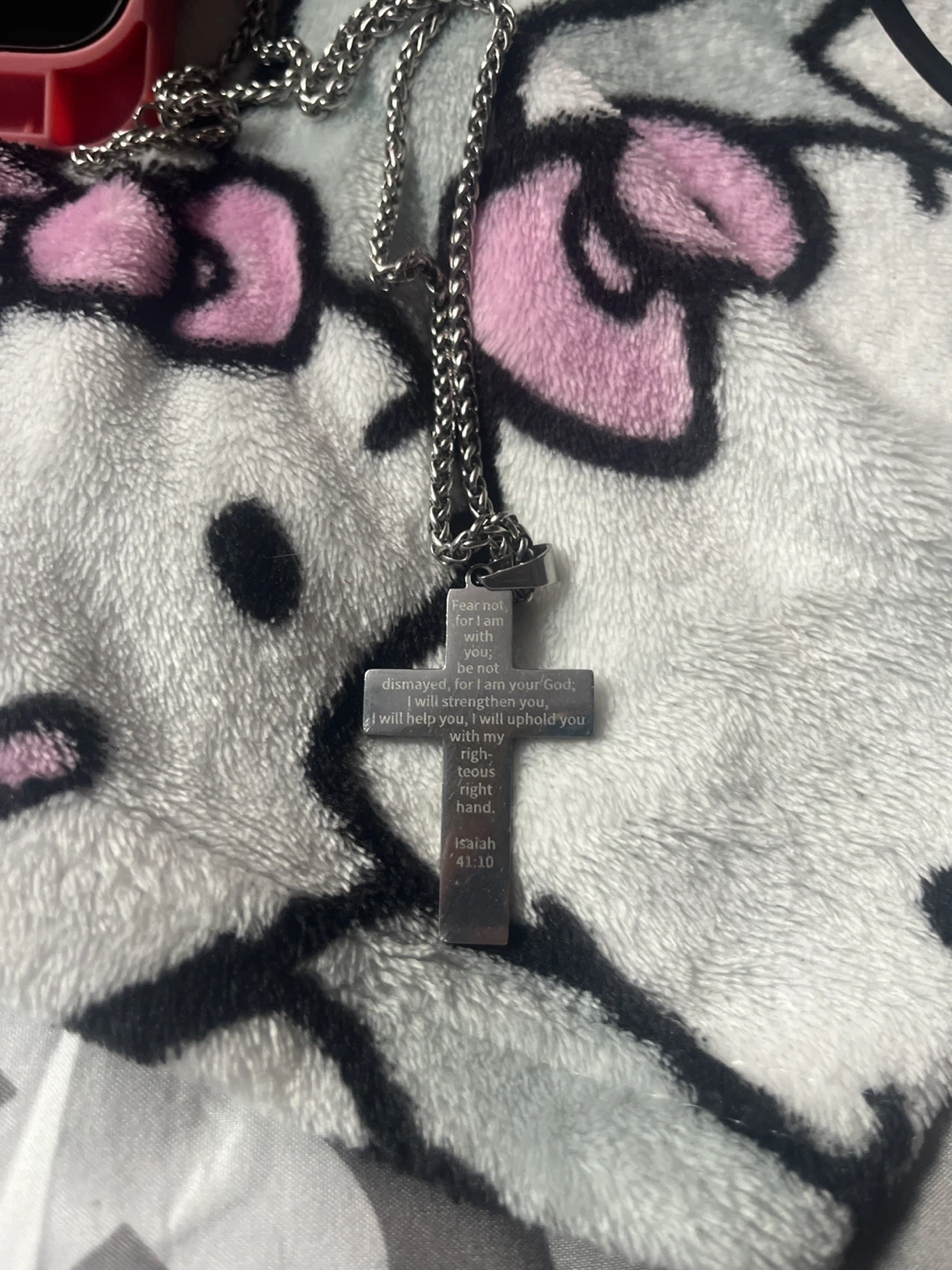 Silver Cross Necklace with Canadian Flag Detail - photo 2