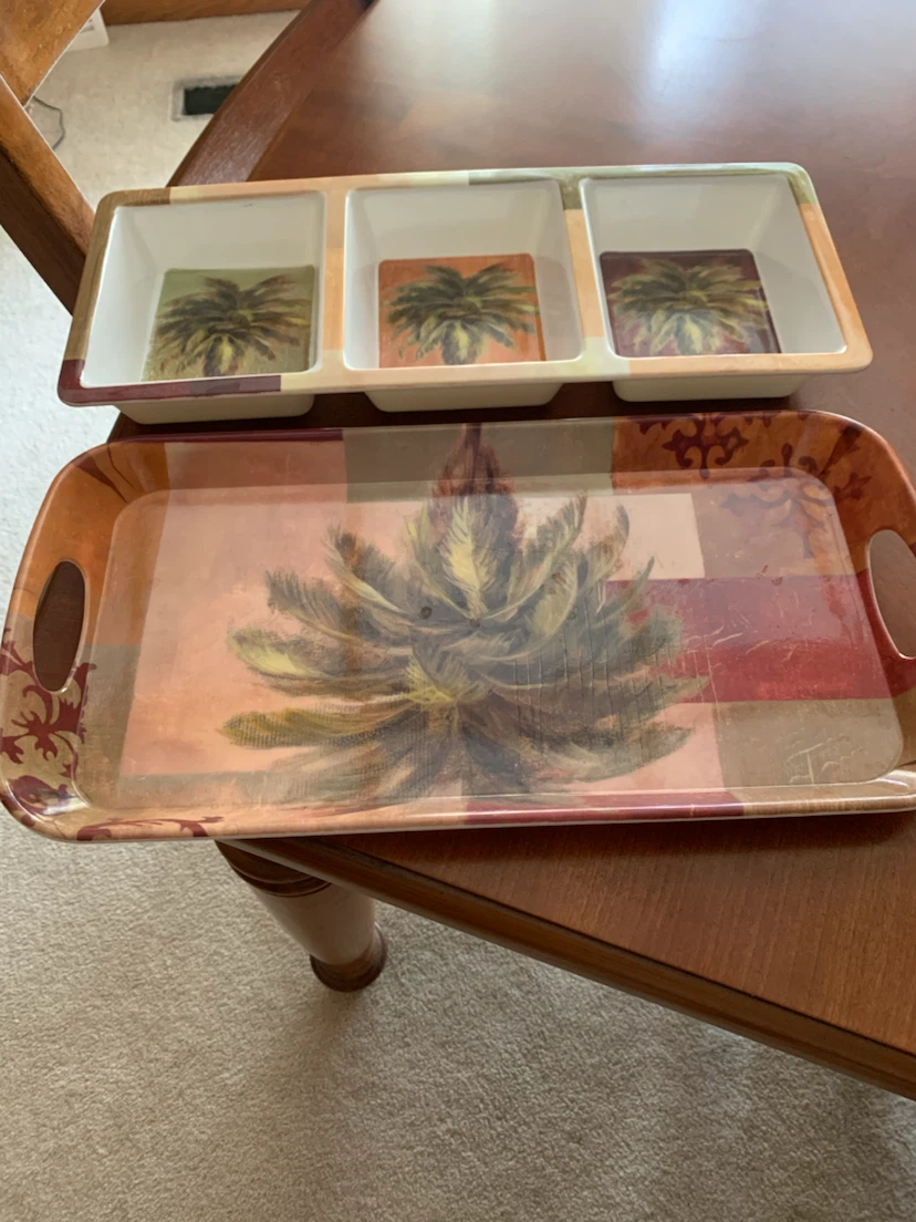 Serving Tray and Divided Dish Set
