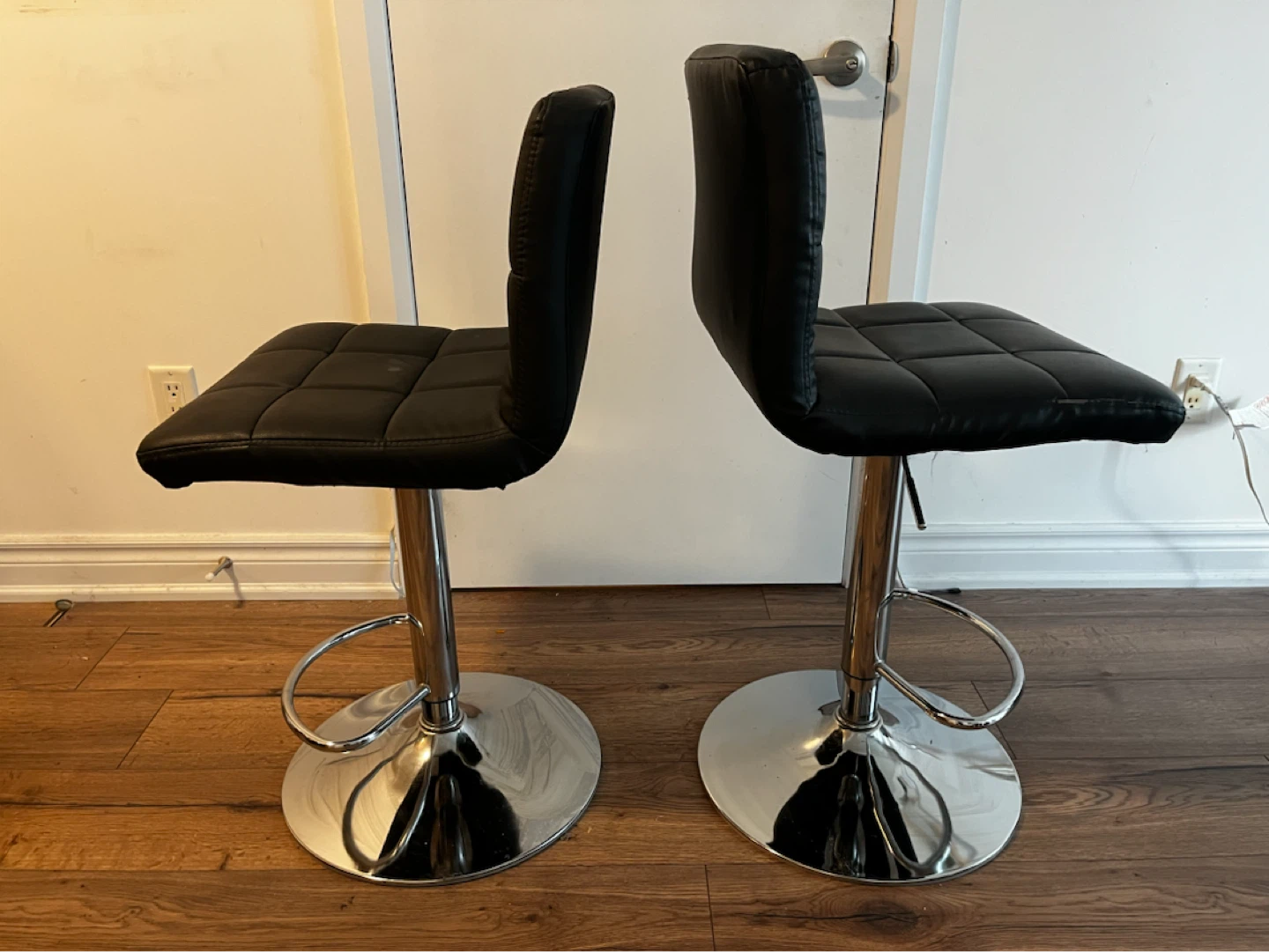 Black Adjustable Bar Stools - photo 2