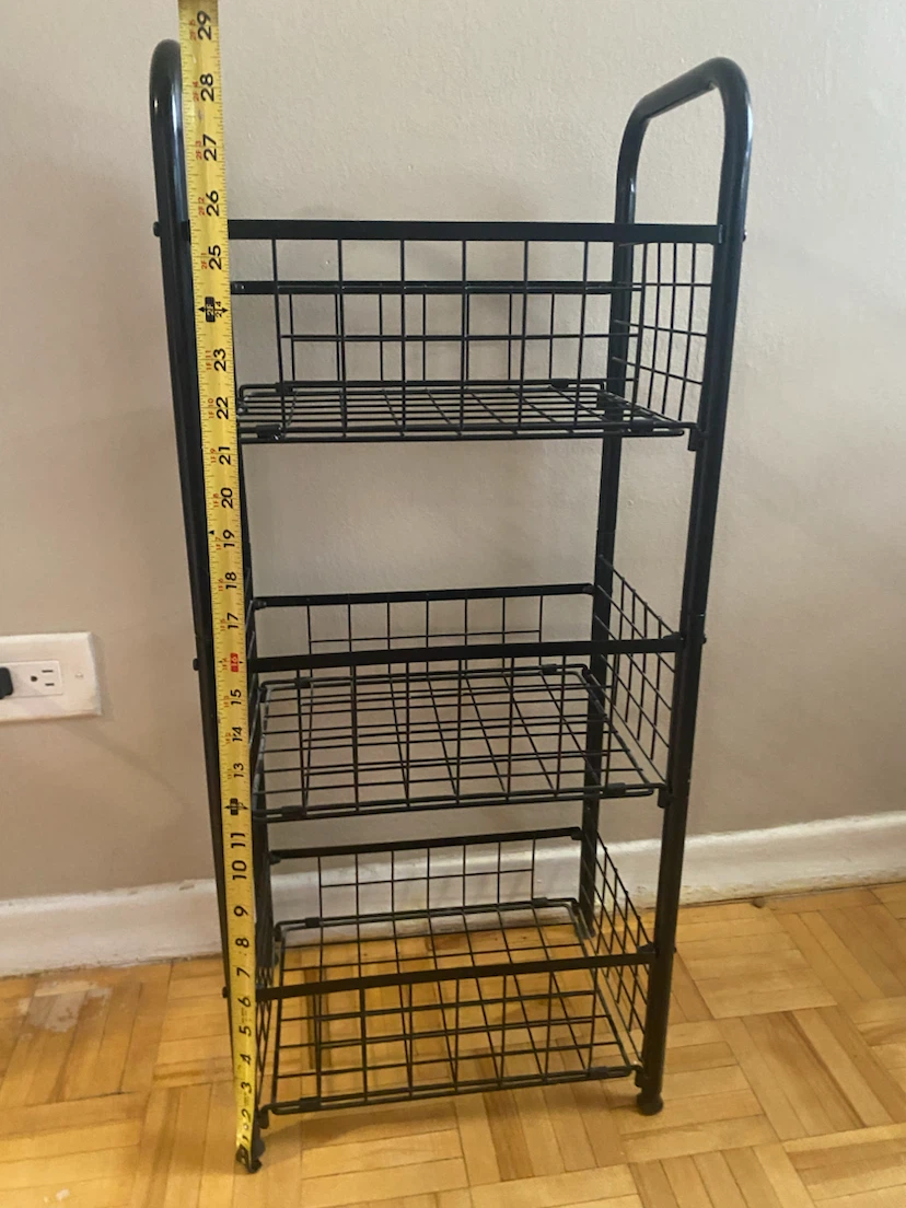 3-Tier Wire Basket Shelf Unit - photo 2