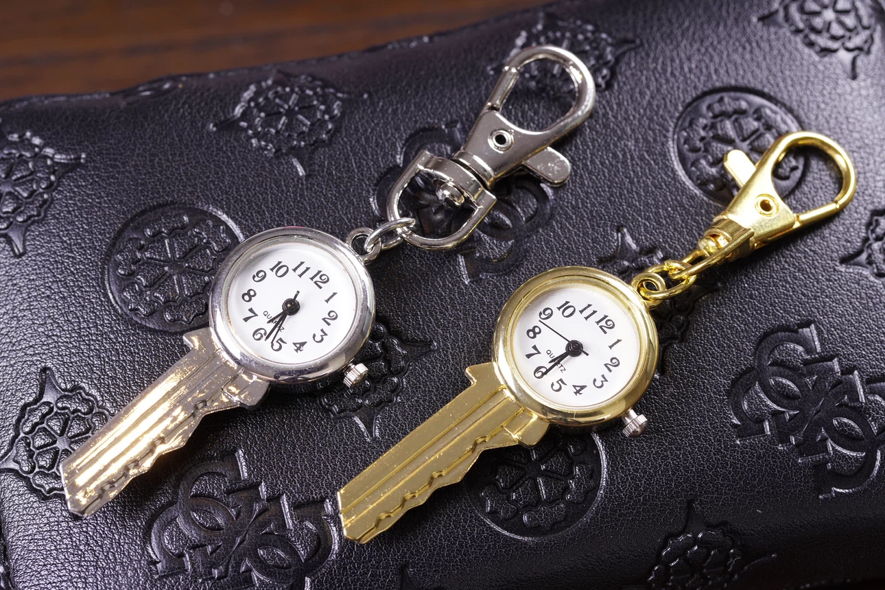 Key Shaped Keychain Watches - Silver and Gold Tones - photo 2