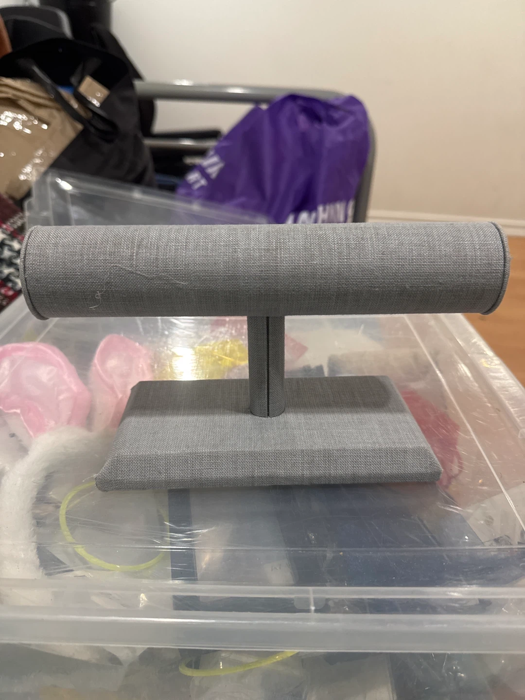 Grey Fabric Bracelet Holder Stand