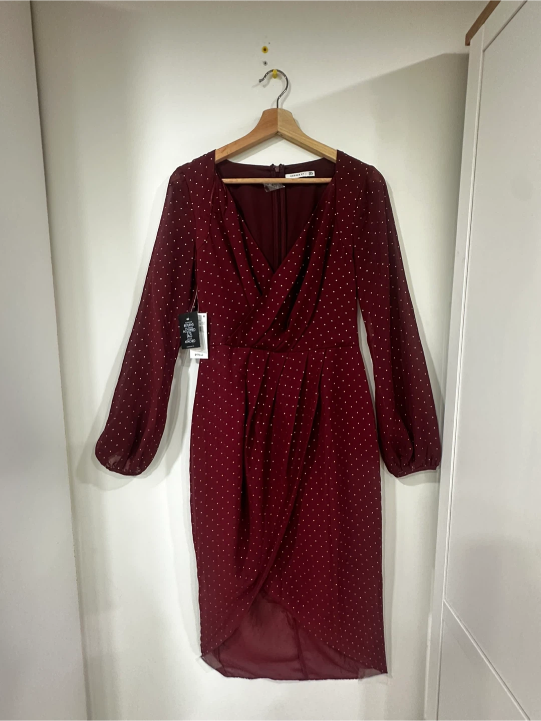 Cooper St Ruby/Wine Gold-Dot Party Dress — Size 4 | NWT - photo 2