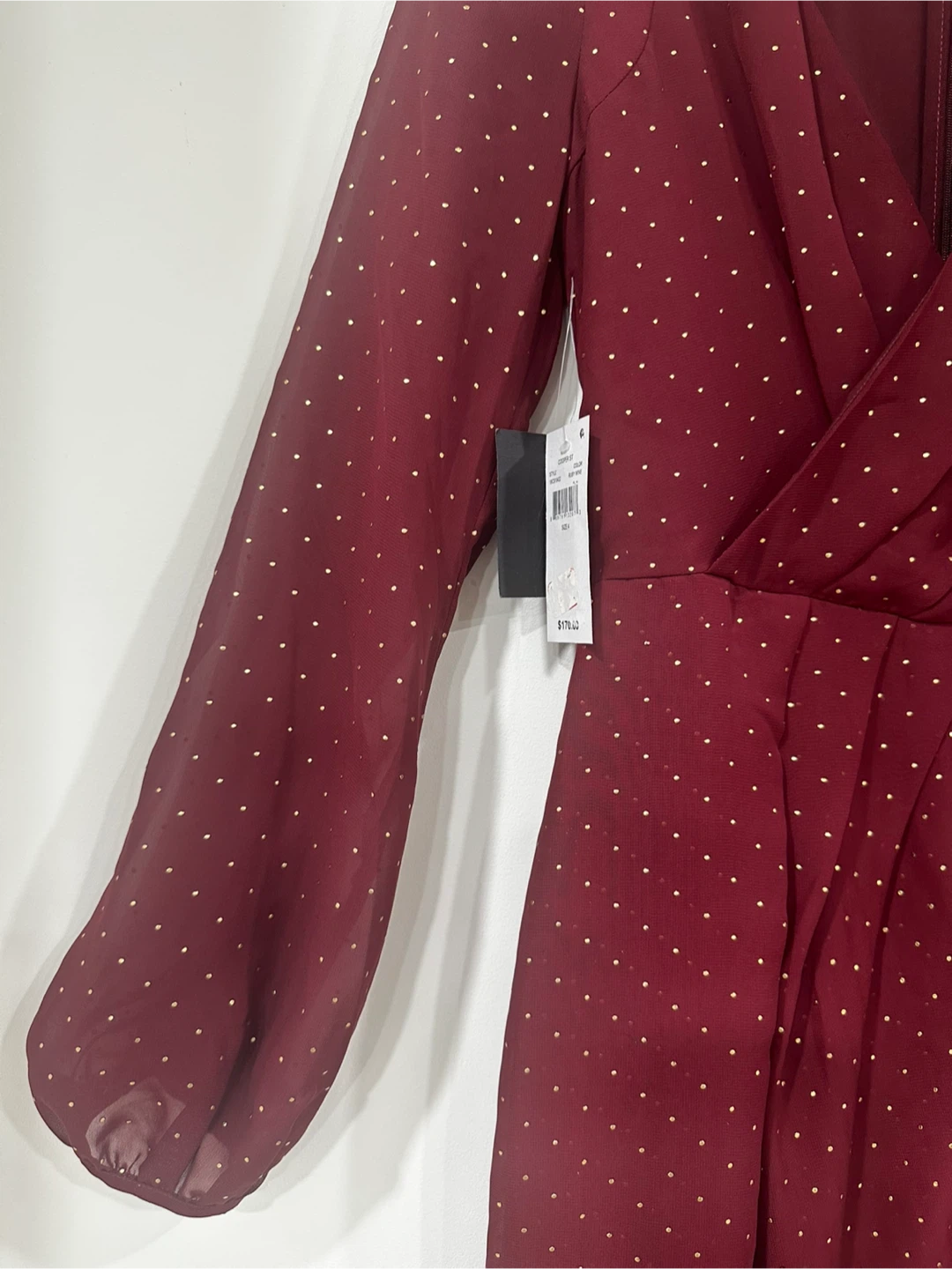 Cooper St Ruby/Wine Gold-Dot Party Dress — Size 4 | NWT - photo 3