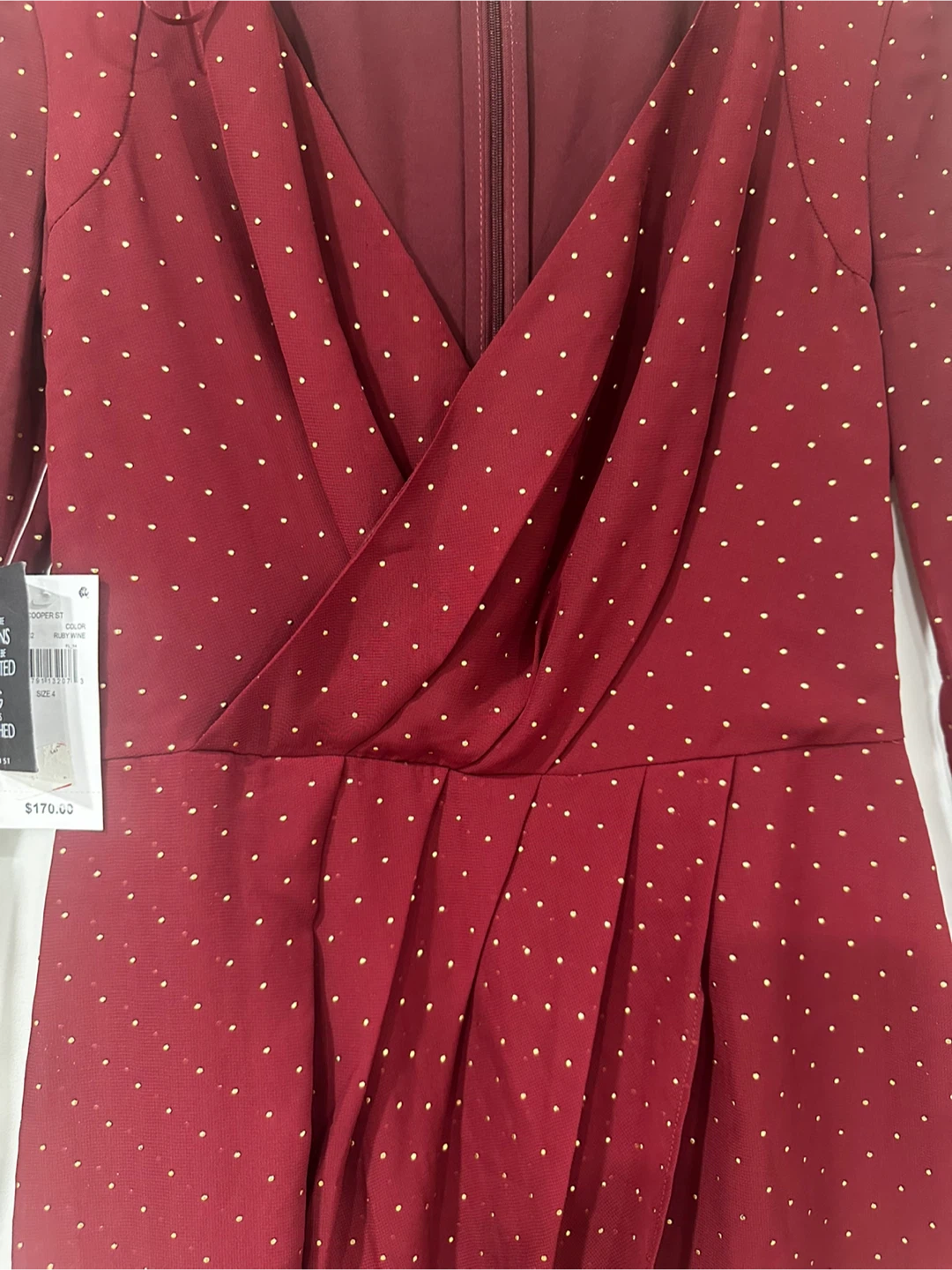 Cooper St Ruby/Wine Gold-Dot Party Dress — Size 4 | NWT - photo 4