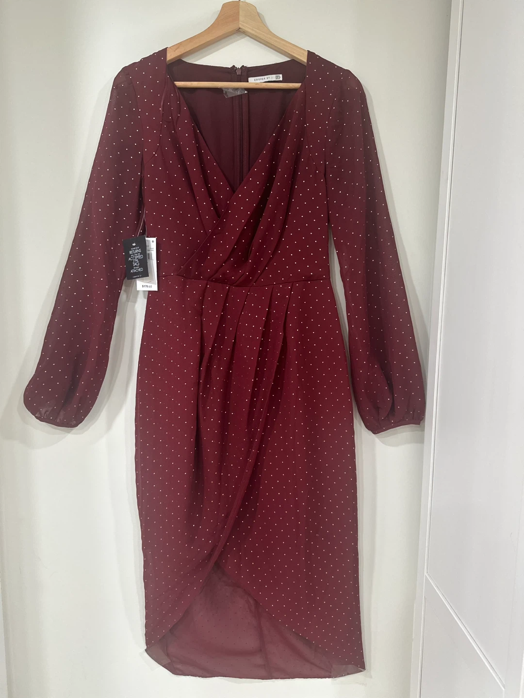 Cooper St Ruby/Wine Gold-Dot Party Dress — Size 4 | NWT - photo 5