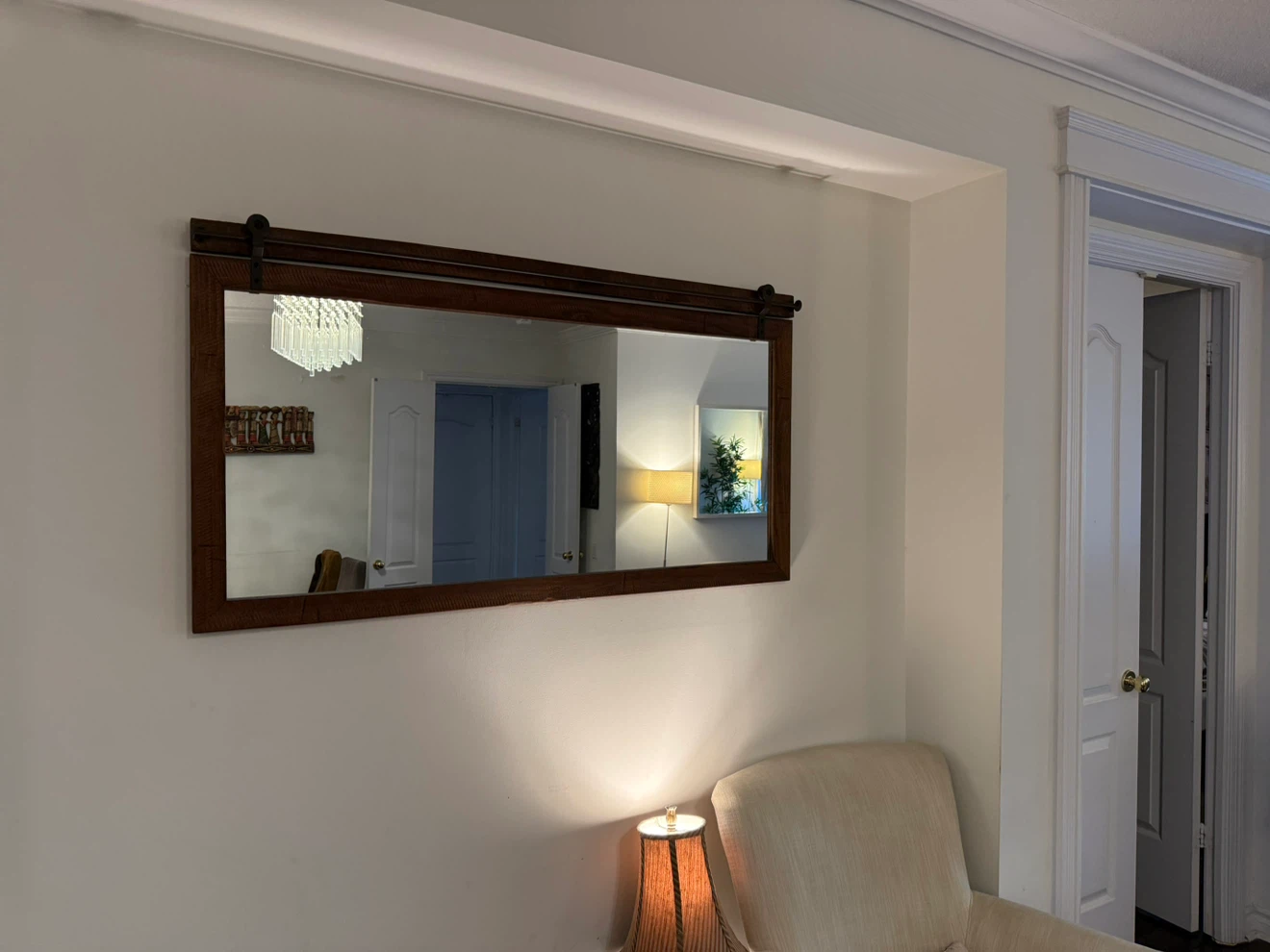Large rustic wooden frame - large mirror 49” x 26” - photo 4
