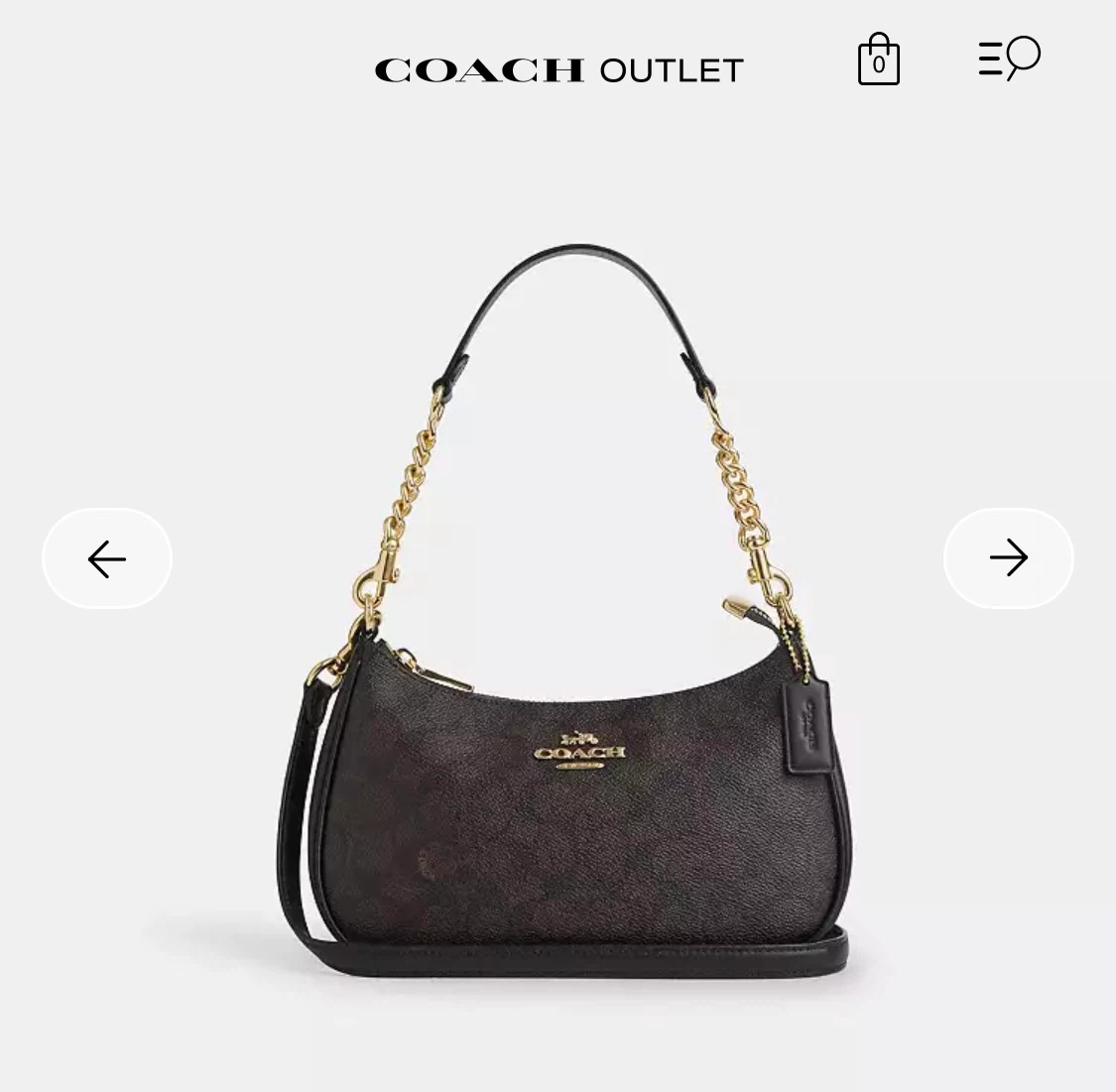 Coach Teri Shoulder Bag Walnut/Black