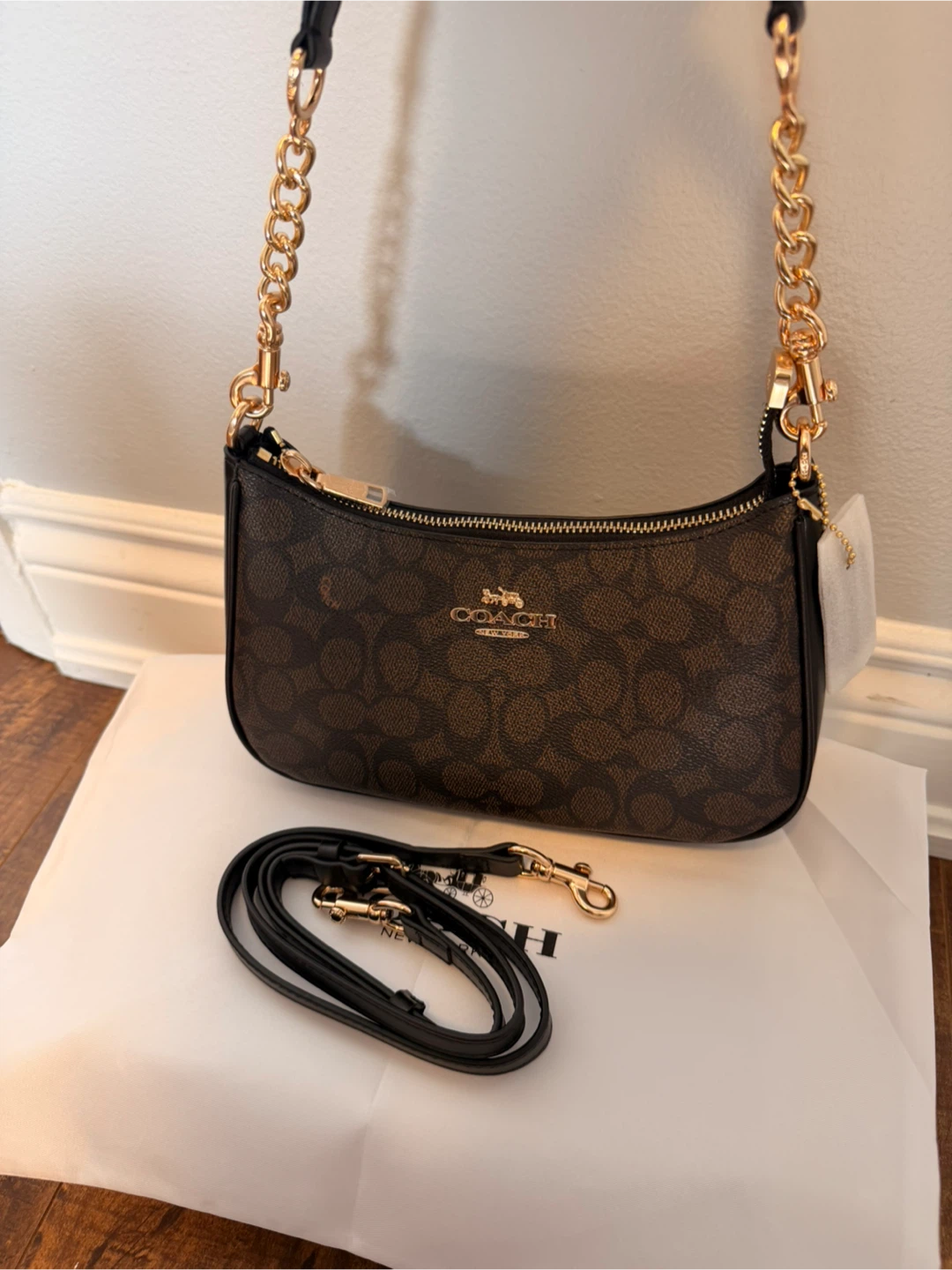 Coach Teri Shoulder Bag Walnut/Black - photo 4