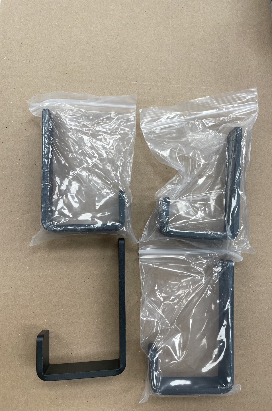 Set of 4 Black Metal Shelf Brackets