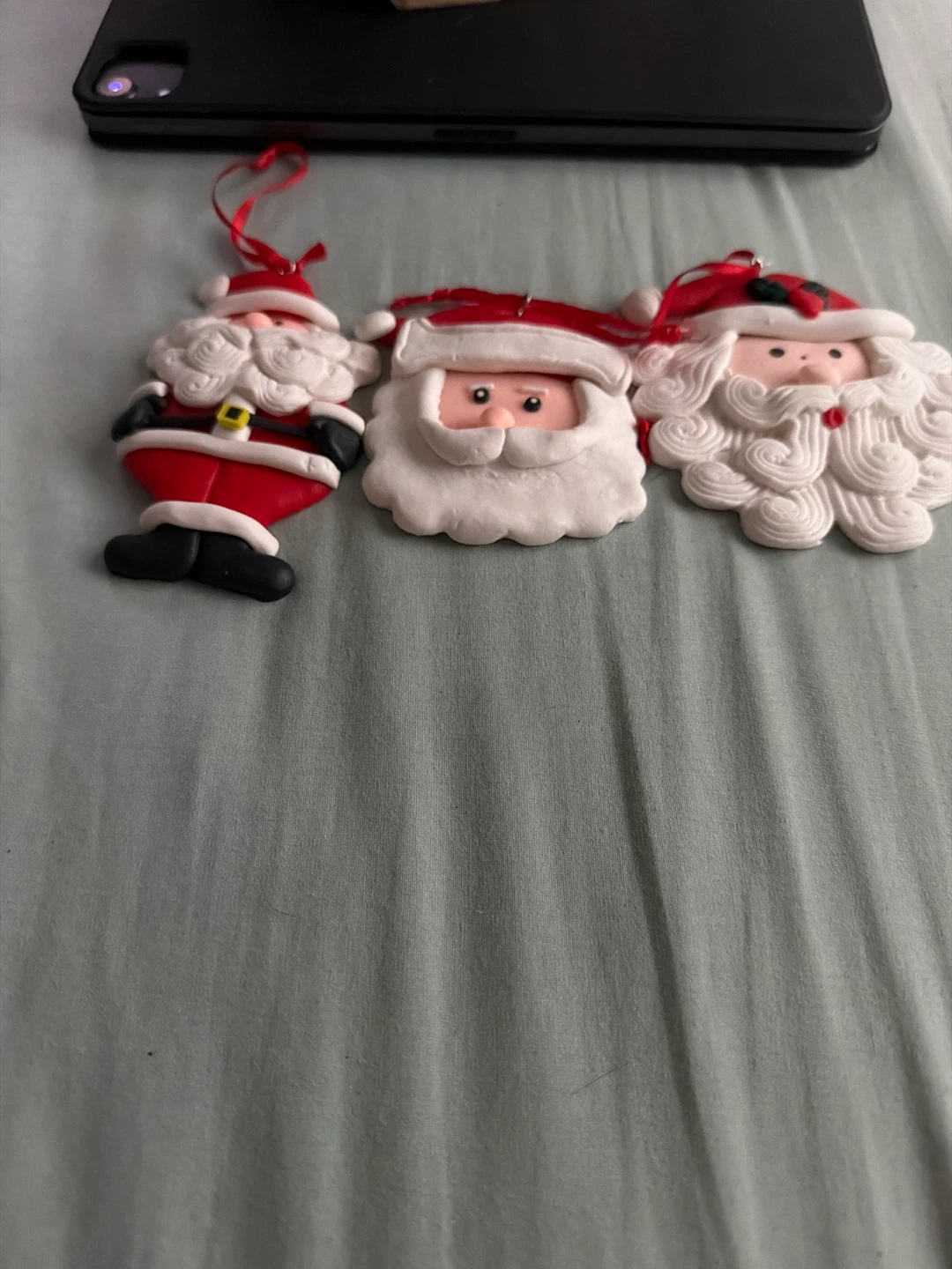 Santa ornament set of 3