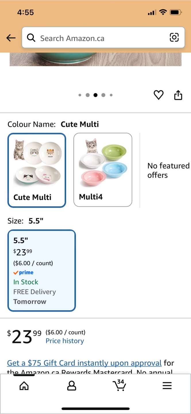 Cute Shallow Cat Bowls Set (4 Pack) - photo 2