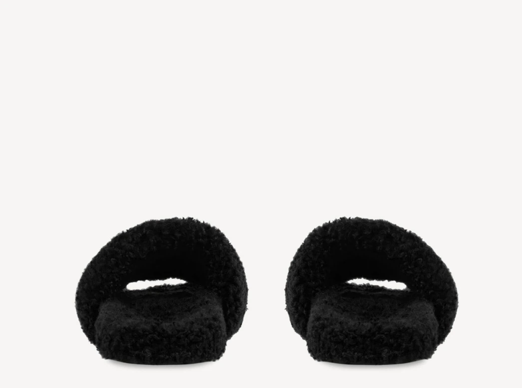Balenciaga Black Furry Slides - photo 4