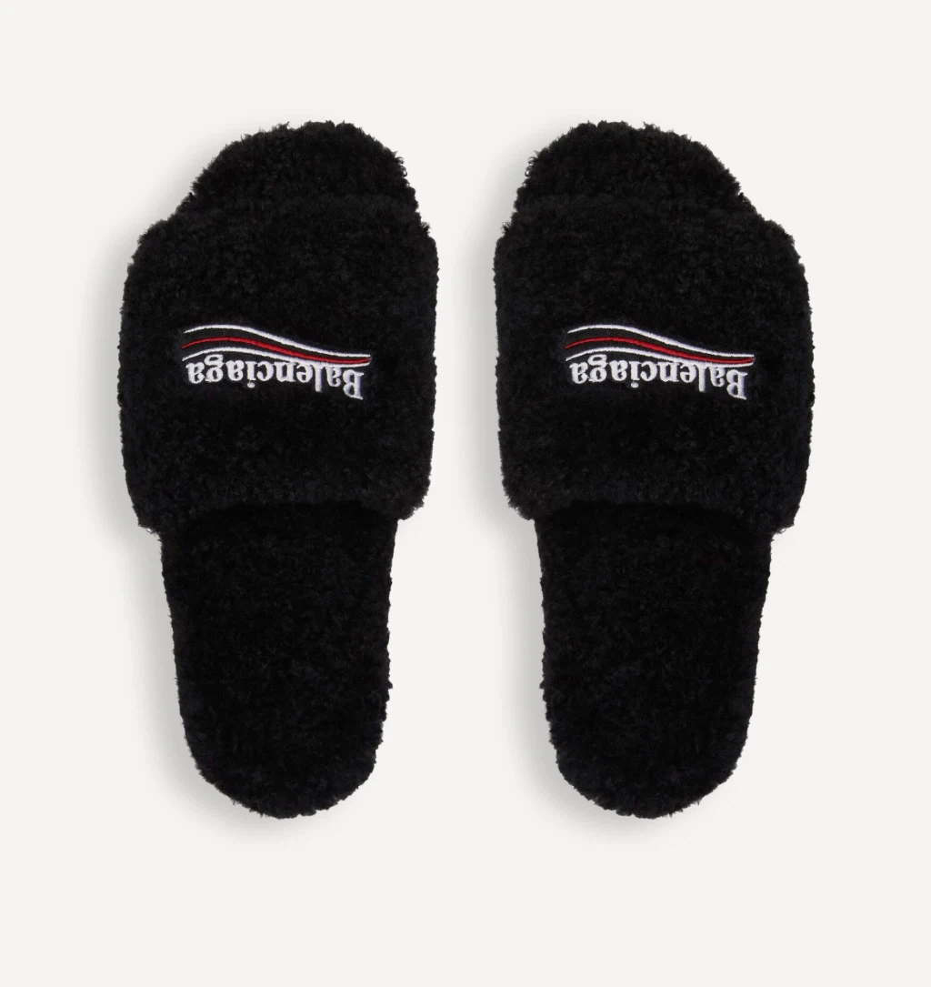 Balenciaga Black Furry Slides - photo 5