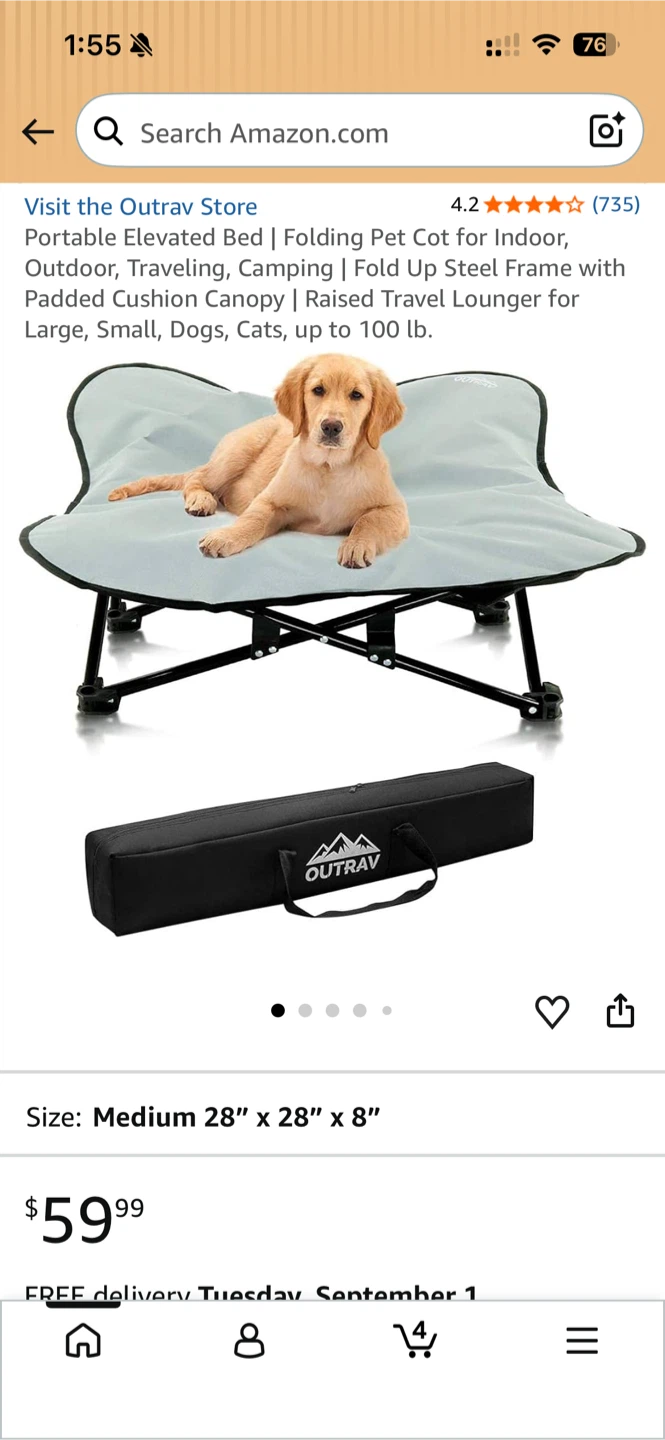 OUTRAV Medium Folding Pet Cot