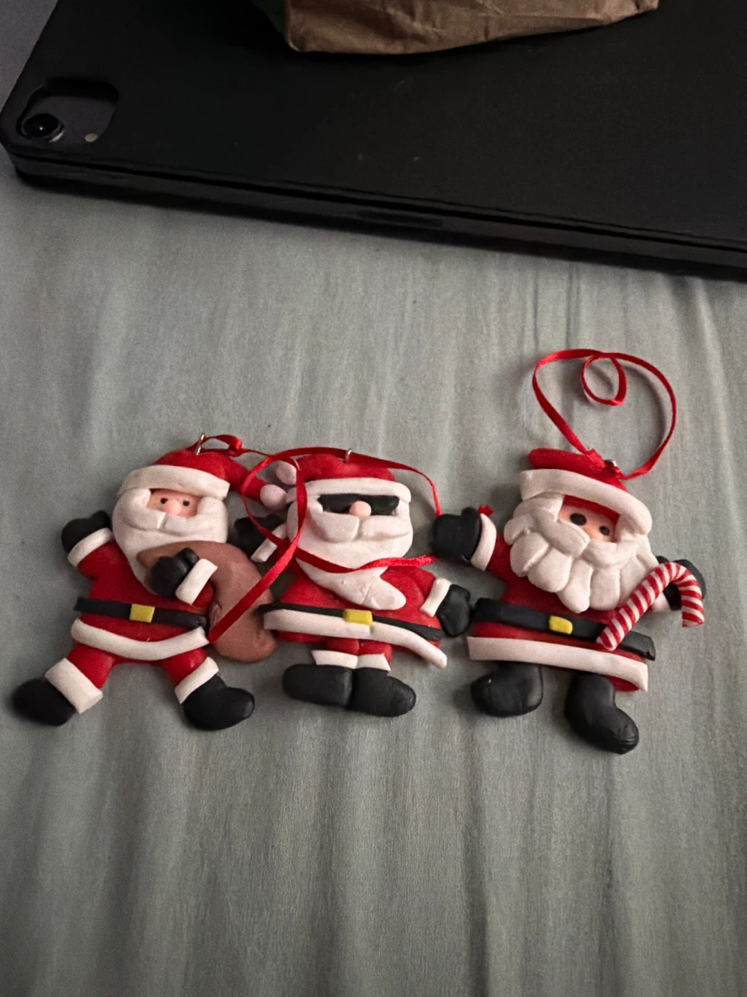 Santa ornament set of 3