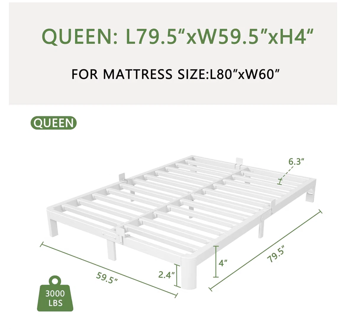 Queen Size White Bed Frame - photo 2
