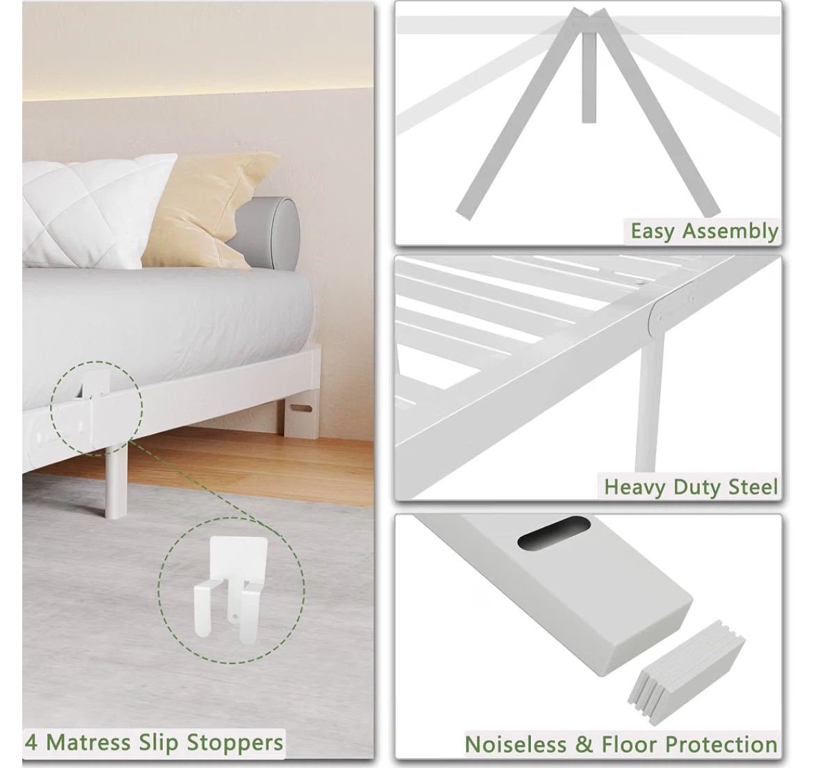 Queen Size White Bed Frame - photo 3