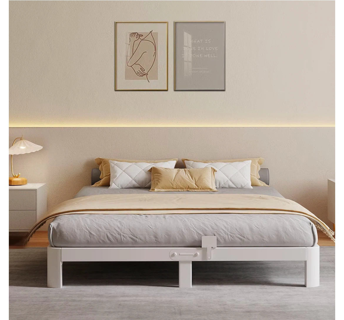 Queen Size White Bed Frame - photo 4