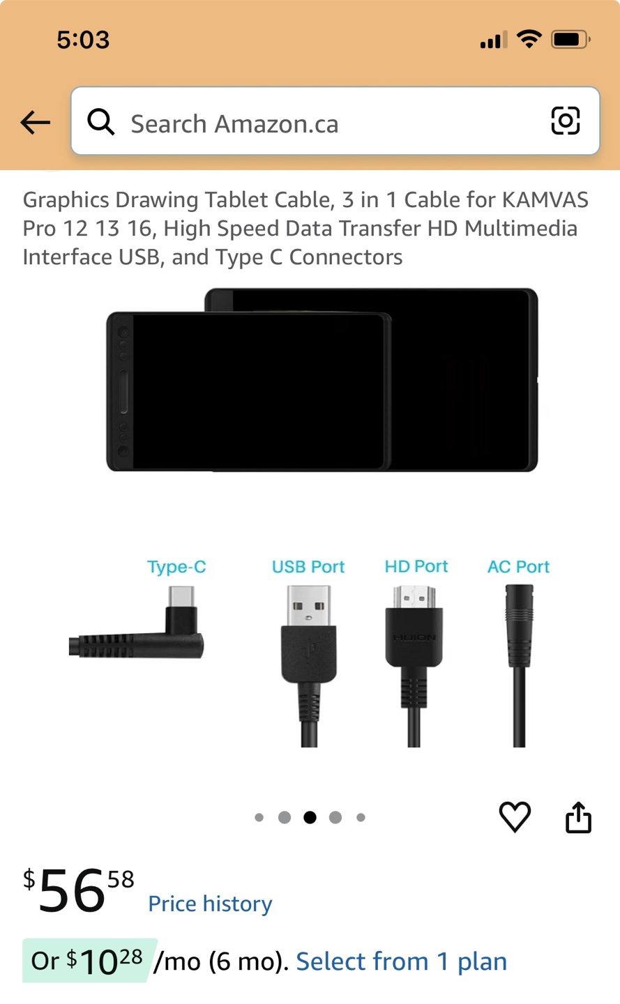 Graphics Drawing Tablet Cable for KAMVAS Pro 12 13 16