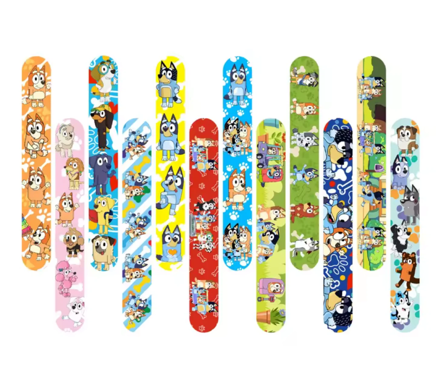Brand New BLUEY 12 pack Slap Bracelets