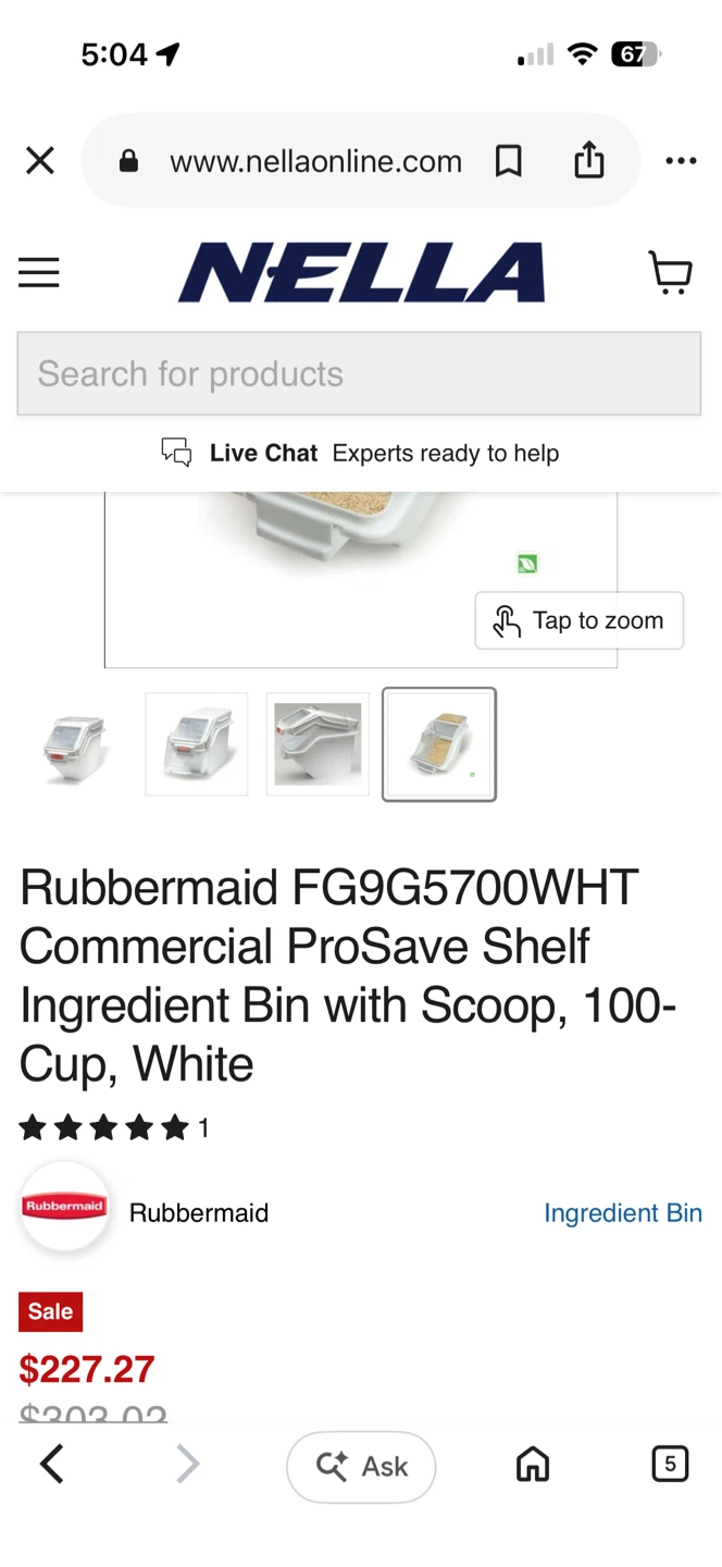 Rubbermaid Commercial ProSave Ingredient Bin 100-Cup White - photo 3