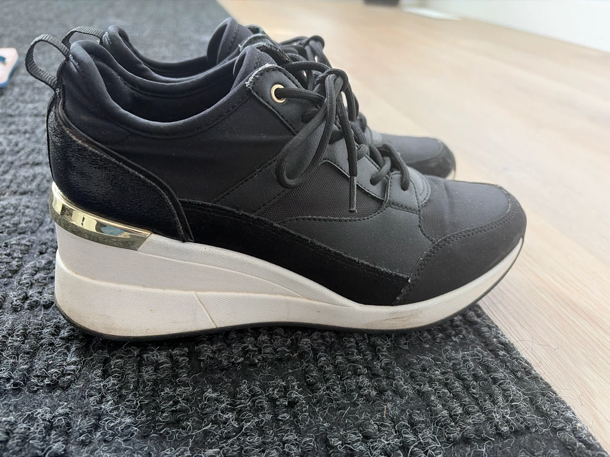 ALDO Black Wedge Sneakers