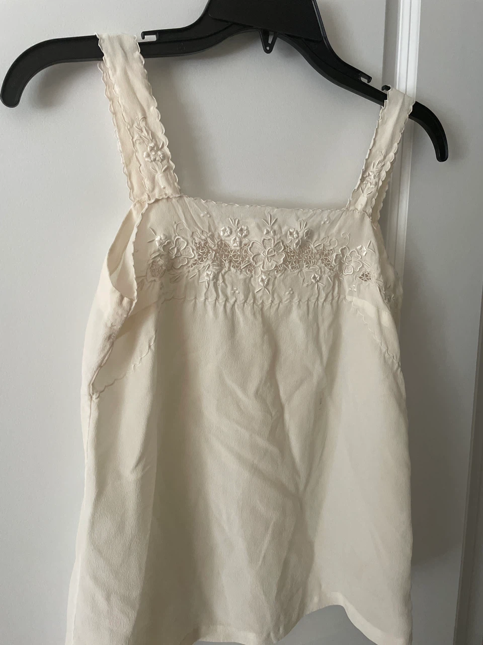 Cream Embroidered Tank Top - Size 38