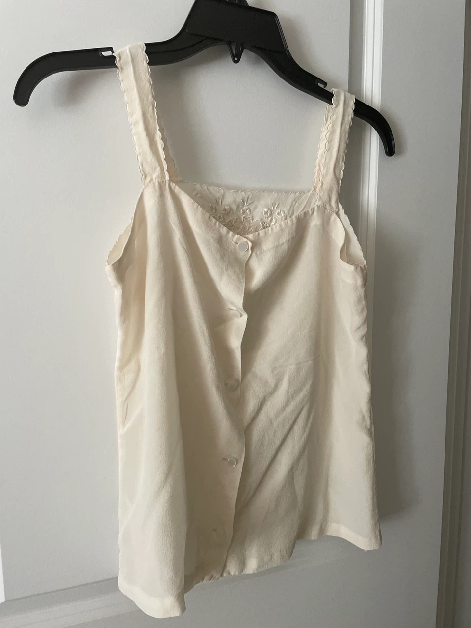 Cream Embroidered Tank Top - Size 38 - photo 3