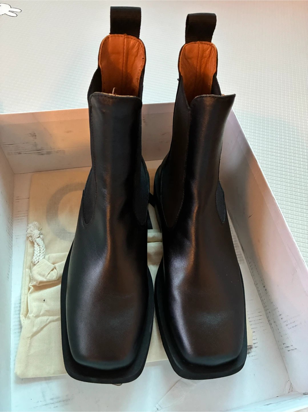 Ganni Black Leather Chelsea Boots - photo 5