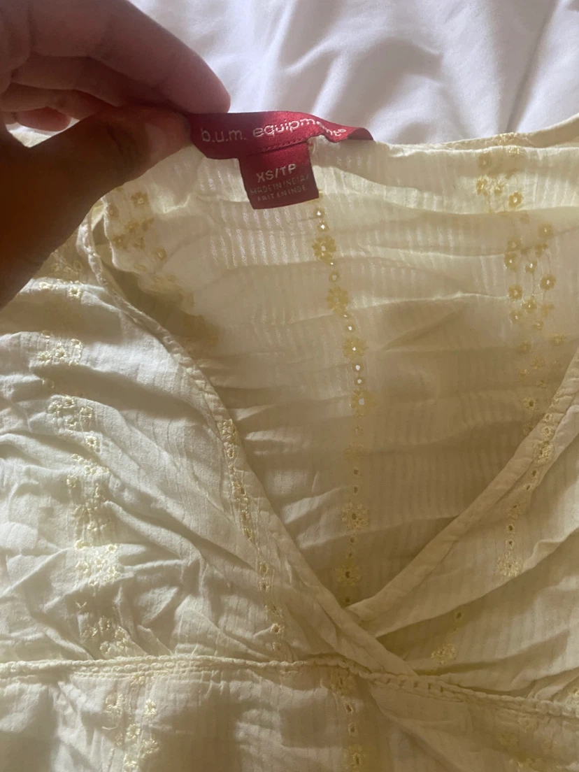 B.U.M. Equipment Yellow Embroidered Top XS/TP - photo 2
