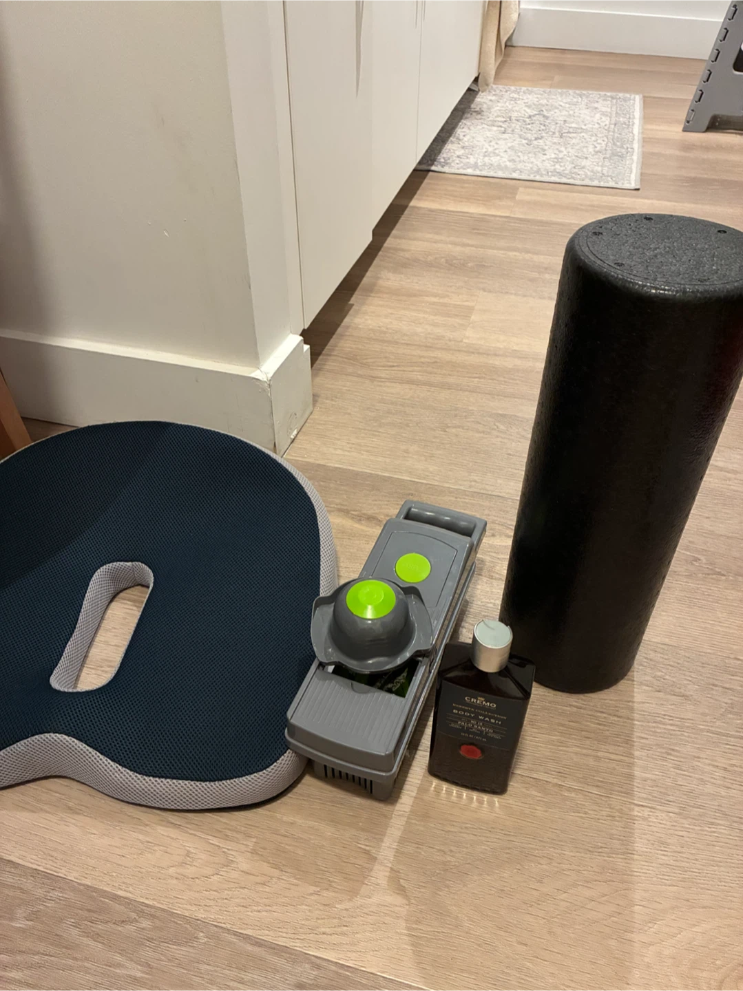 Chopper, Foam Roller, body wash and Orthopedic Seat Cushion