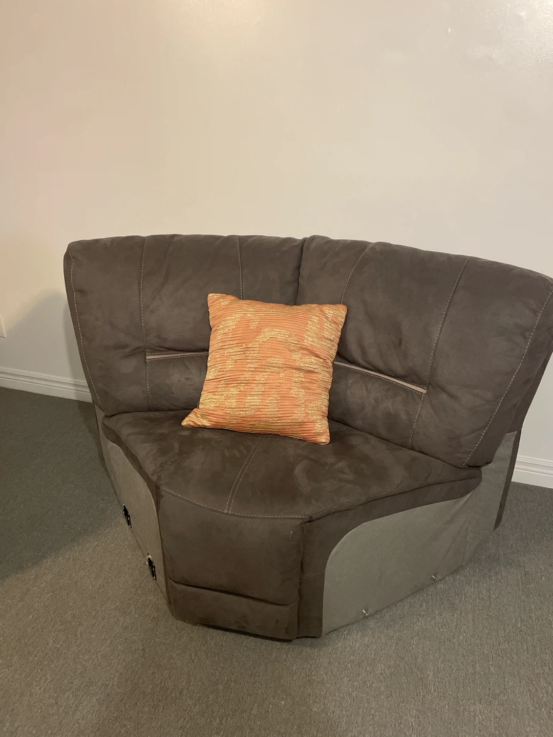 Grey Recliner Chair with Cupholders