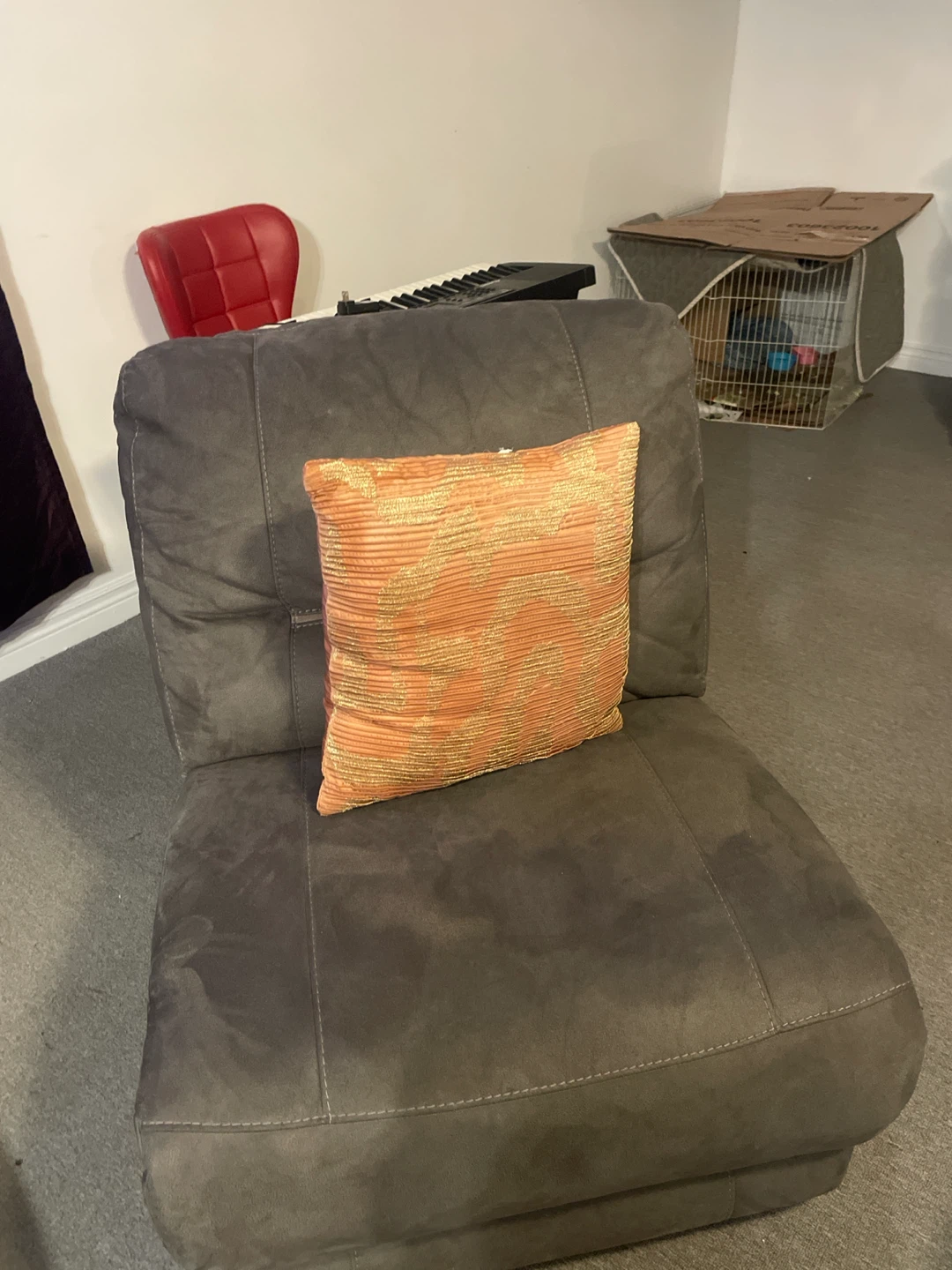 Grey Recliner Chair with Cupholders - photo 4