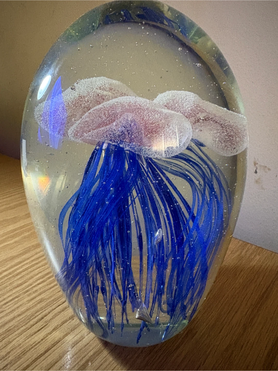 Glass Jellyfish Paperweight