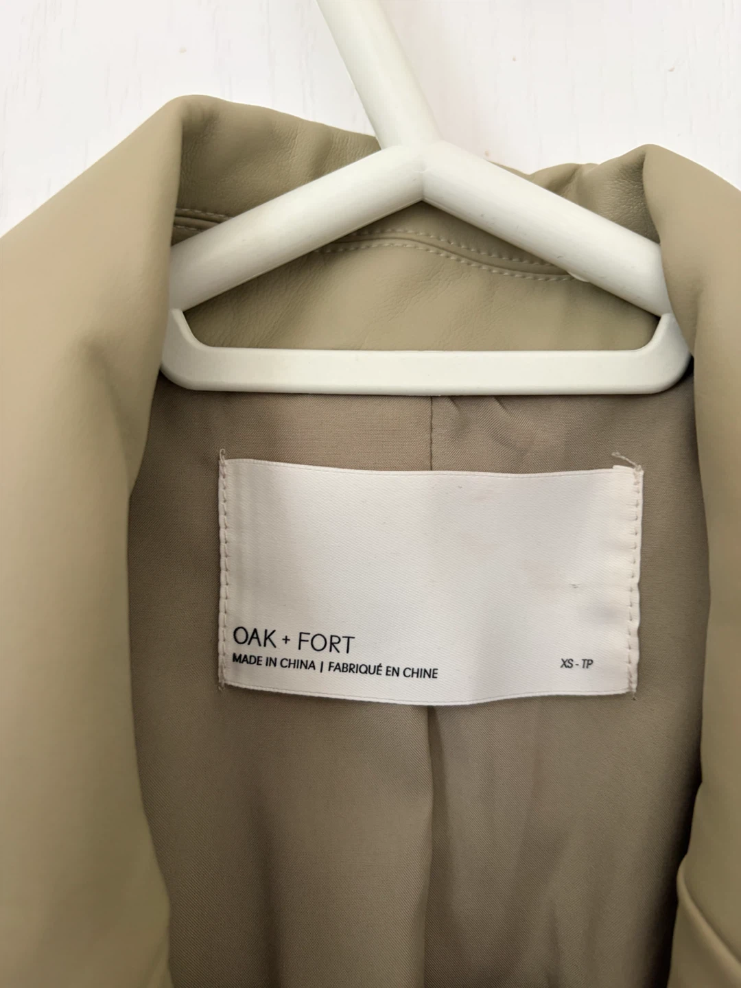 OAK + FORT Beige Faux Leather Blazer - photo 3