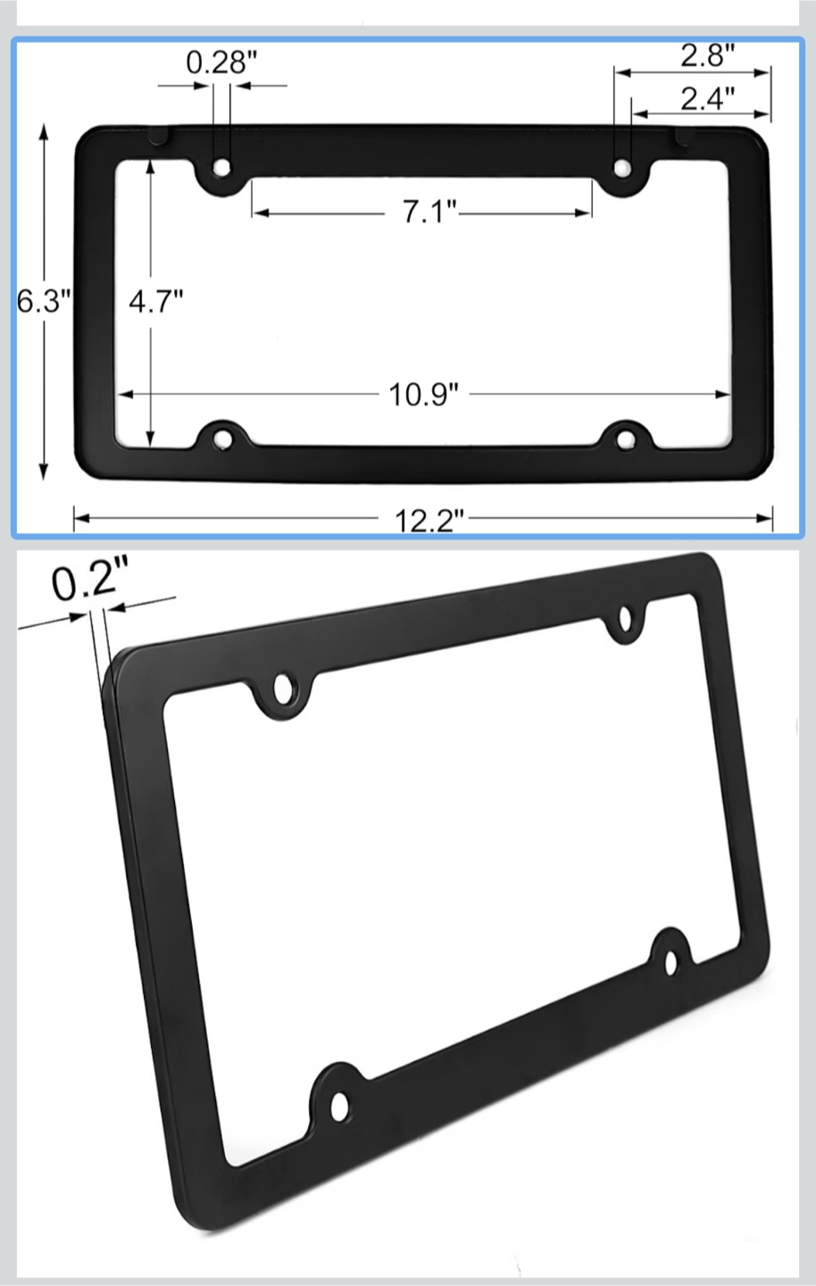 X AUTOHAUX 2 Pcs Car License Plate Frame Holder - photo 2