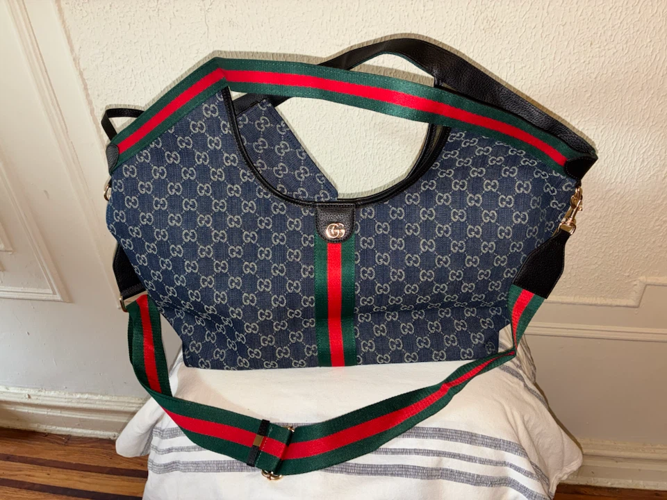 Gucci Monogram Canvas Hobo Bag with Pouch