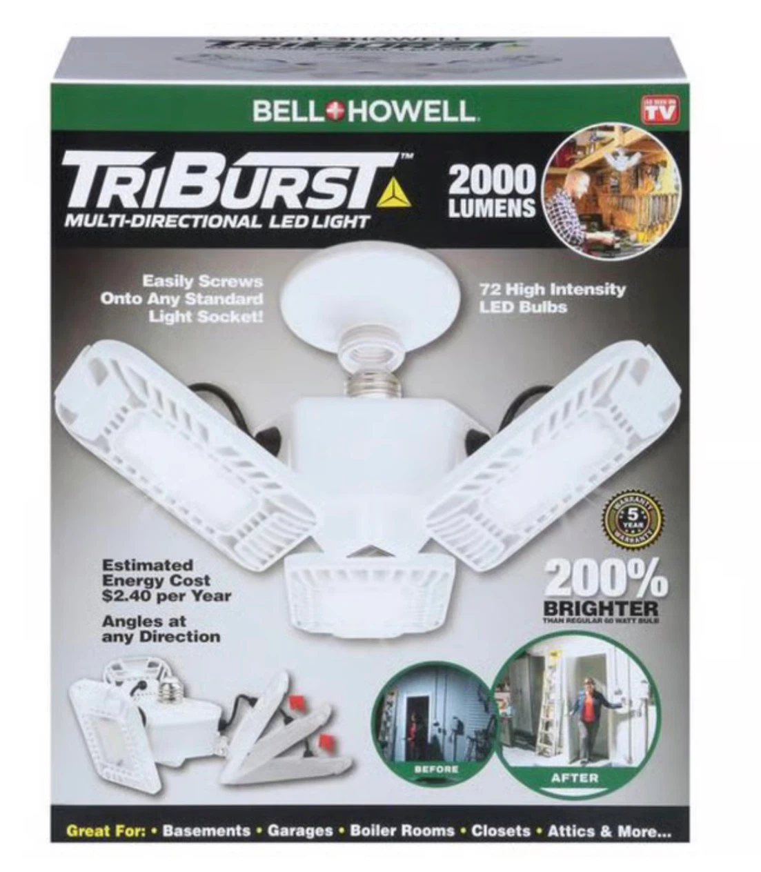 New Triburst 2000 Lumens Multi-Directional Led Light