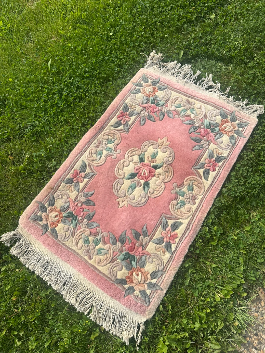 Vintage Carved Wool Floral Rug - photo 2