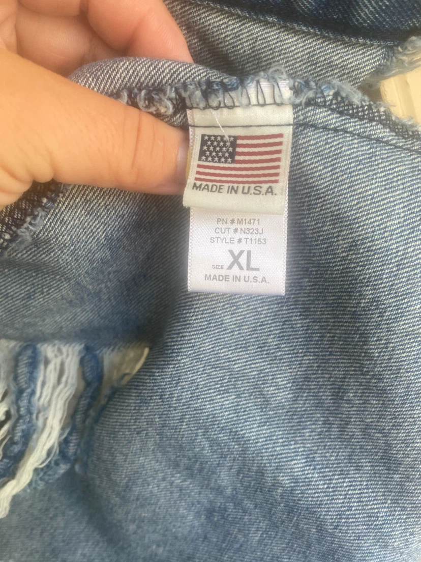 Fashion Nova Distressed Denim Jacket XL