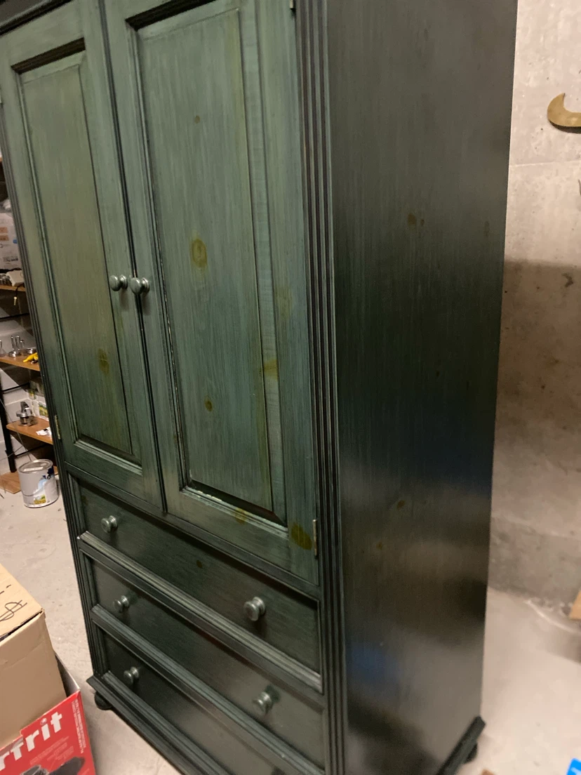 Dark Green Armoire with Drawers