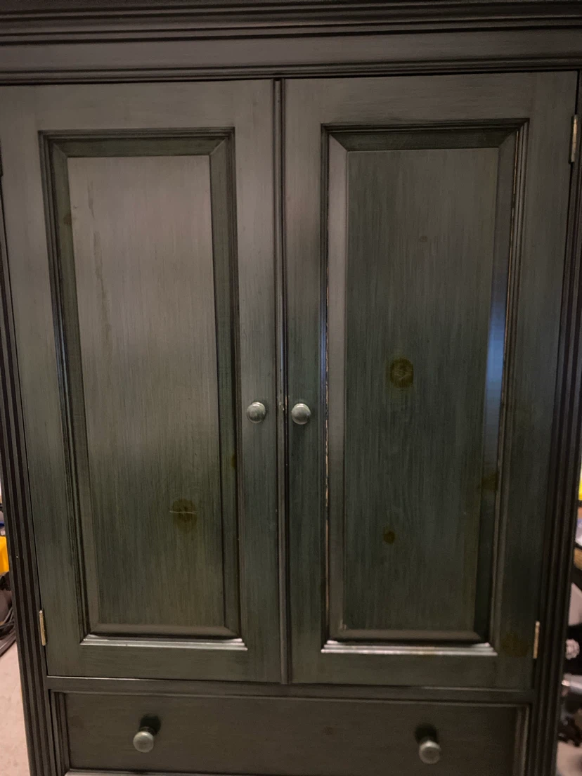 Dark Green Armoire with Drawers - photo 3
