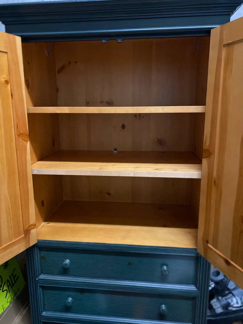 Dark Green Armoire with Drawers - photo 4